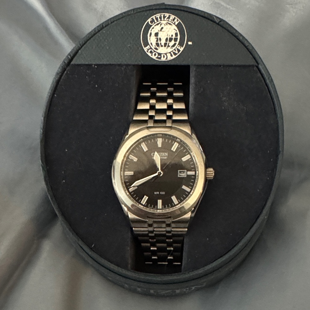 Citizen Silver and Black Eco-Drive Watch